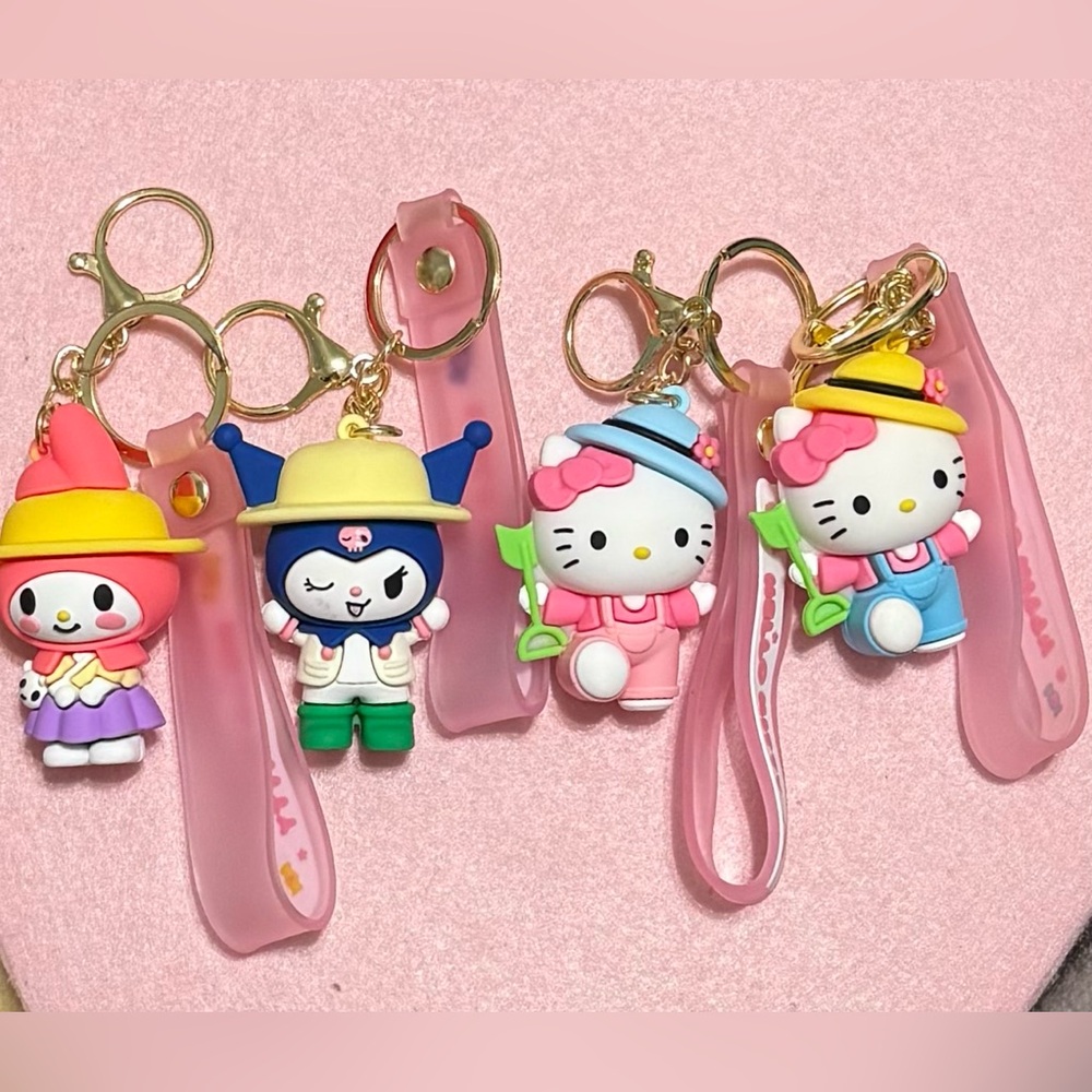 Hello Kitty and Friends Keychain - Pink, Blue, Yellow, Gold $8.00 each